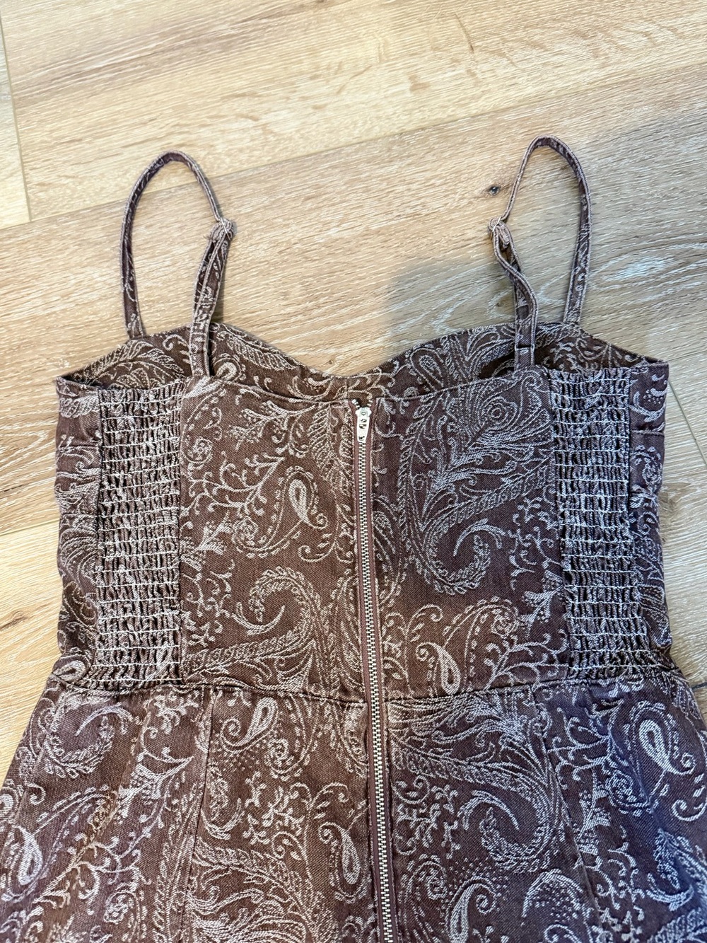 NWOT Amanda Uprichard Taylor Skort Romper in Brown Paisley Med - Picture 8 of 11